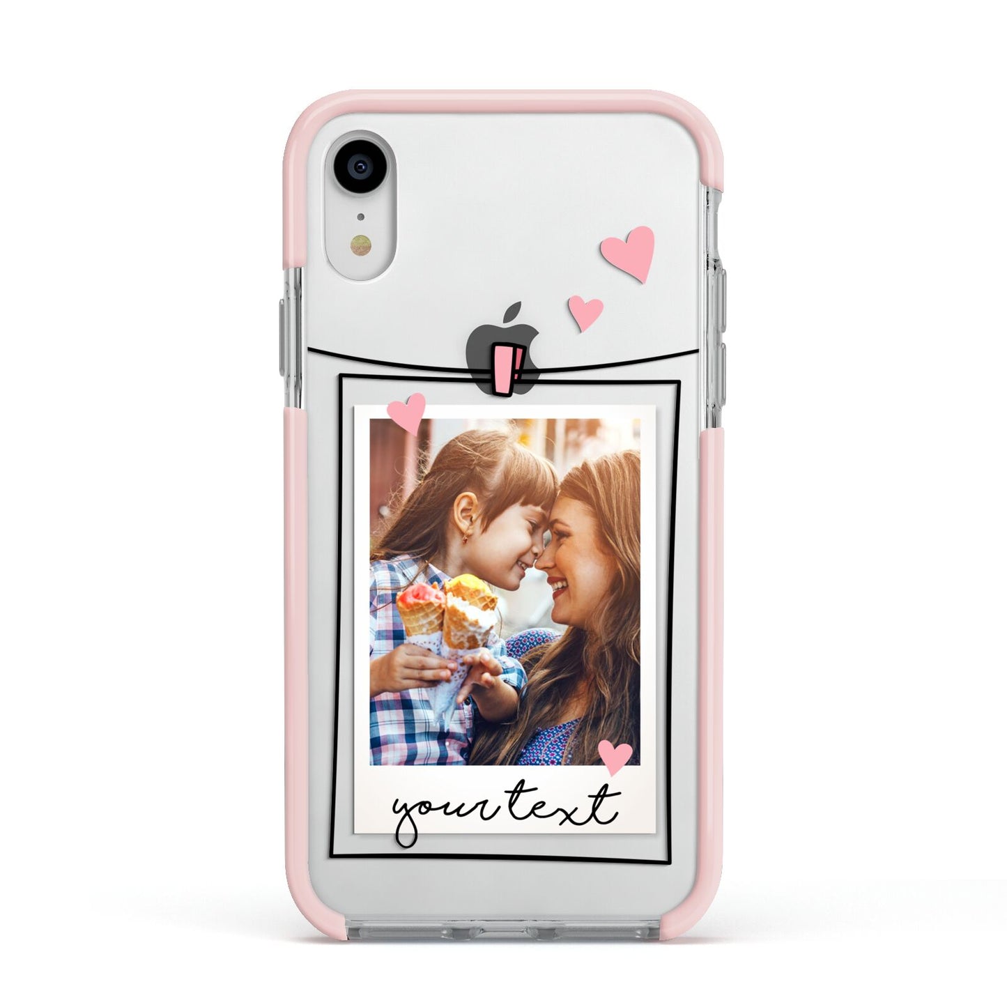 Mother s Day Photo Apple iPhone XR Impact Case Pink Edge on Silver Phone