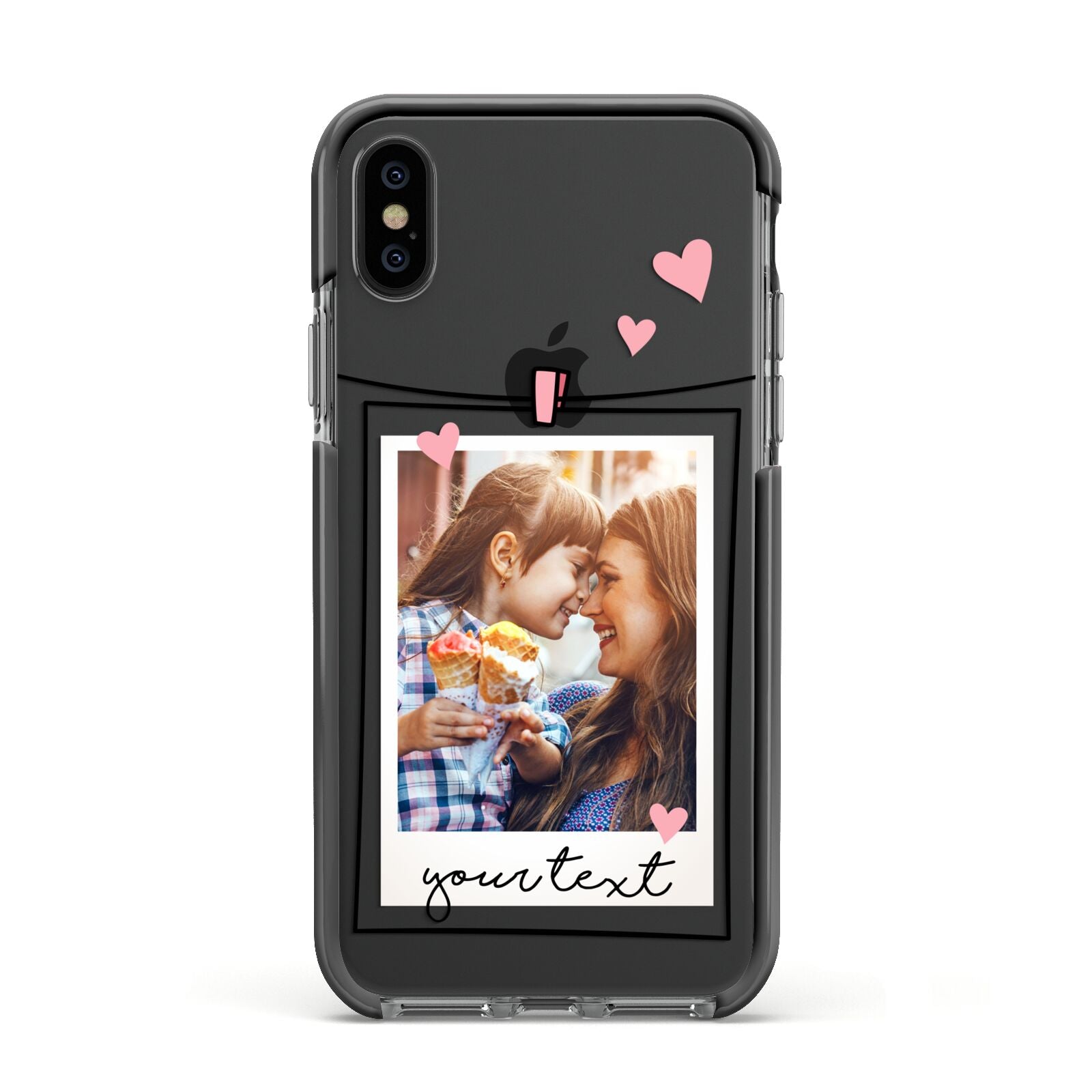 Mother s Day Photo Apple iPhone Xs Impact Case Black Edge on Black Phone