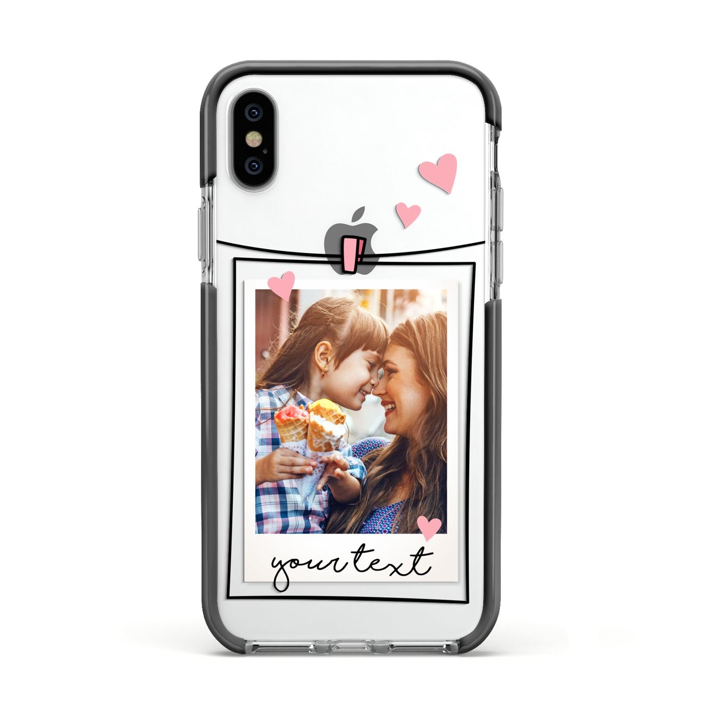 Mother s Day Photo Apple iPhone Xs Impact Case Black Edge on Silver Phone