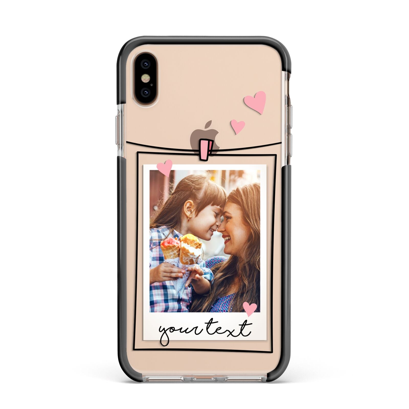 Mother s Day Photo Apple iPhone Xs Max Impact Case Black Edge on Gold Phone