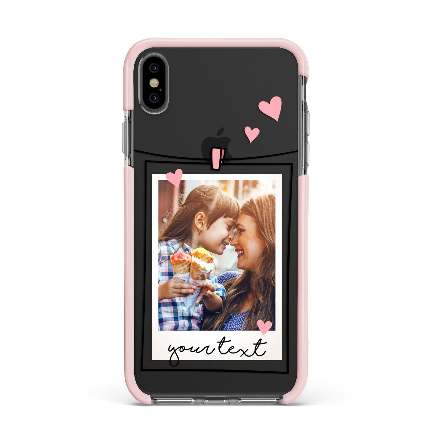Mother s Day Photo Apple iPhone Xs Max Impact Case Pink Edge on Black Phone