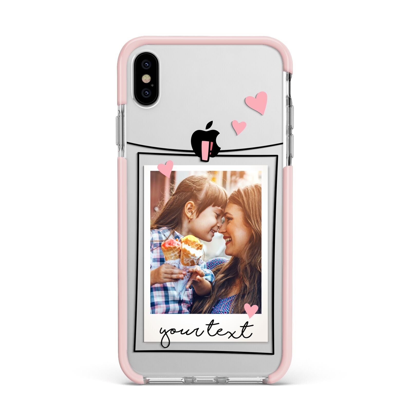 Mother s Day Photo Apple iPhone Xs Max Impact Case Pink Edge on Silver Phone