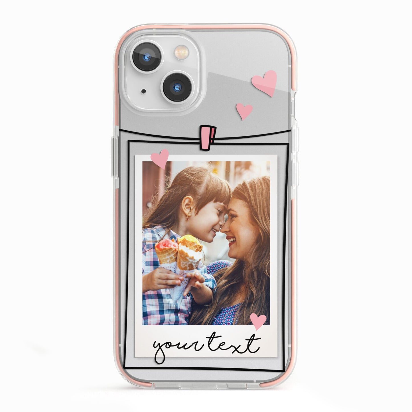 Mother s Day Photo iPhone 13 TPU Impact Case with Pink Edges