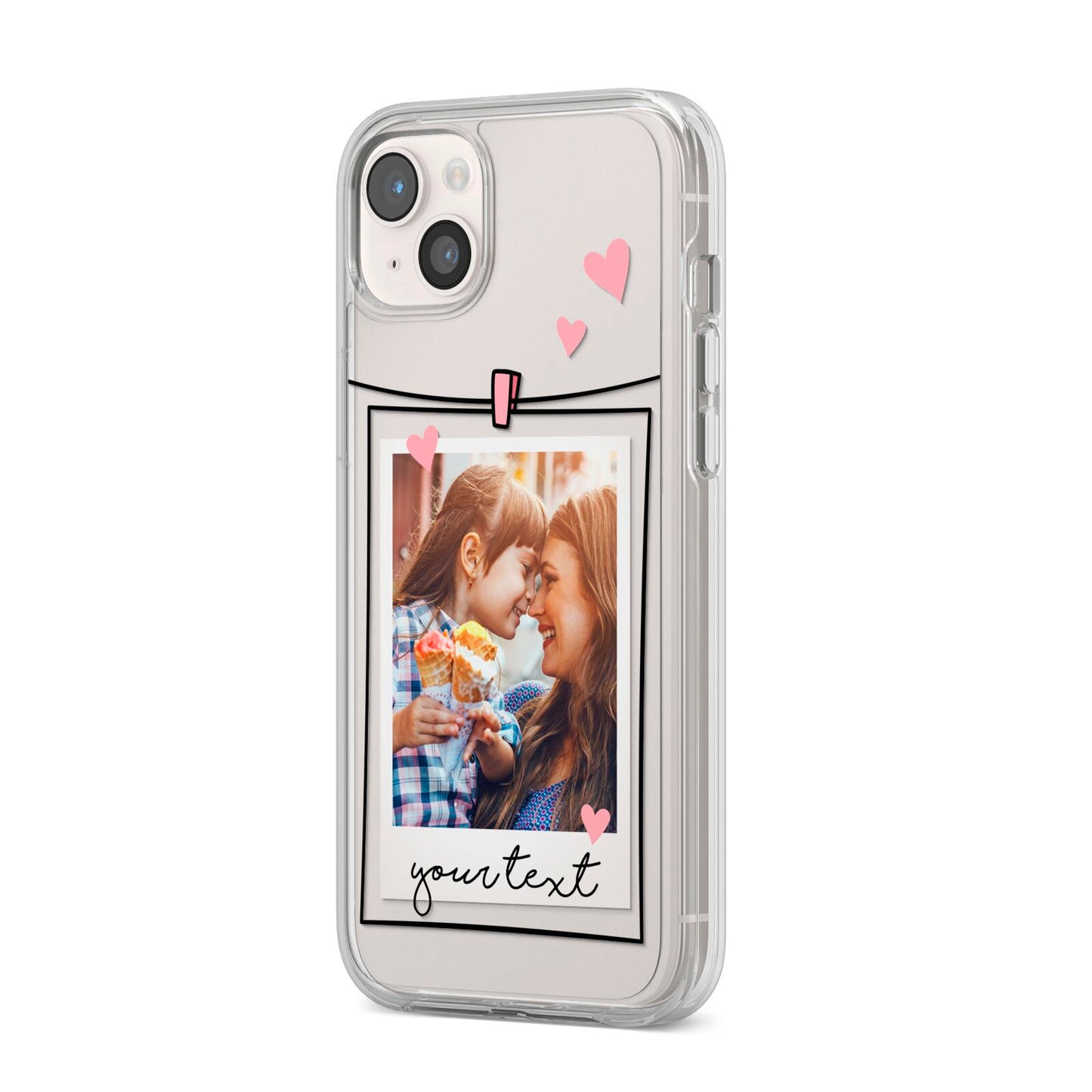 Mother s Day Photo iPhone 14 Plus Clear Tough Case Starlight Angled Image