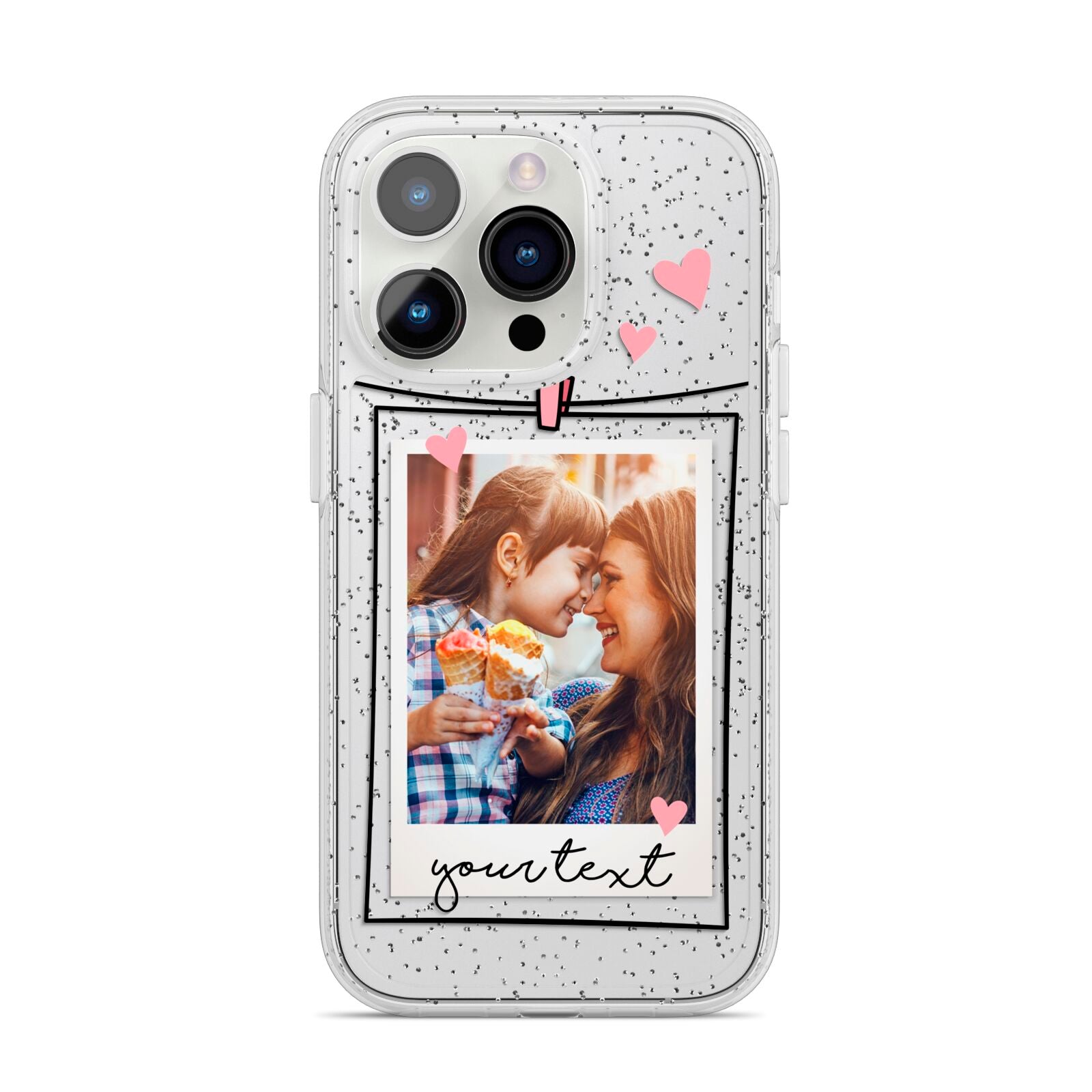 Mother s Day Photo iPhone 14 Pro Glitter Tough Case Silver