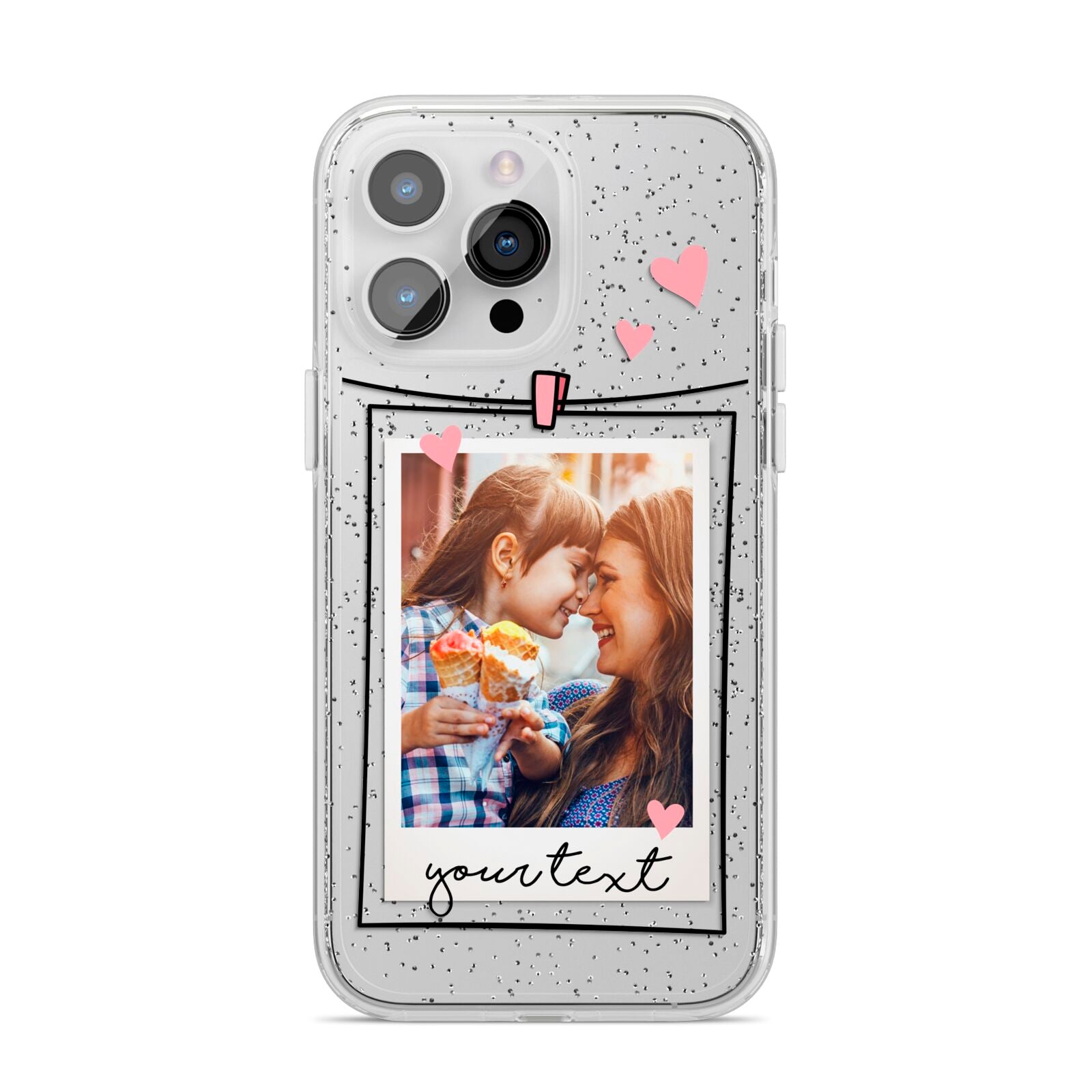 Mother s Day Photo iPhone 14 Pro Max Glitter Tough Case Silver