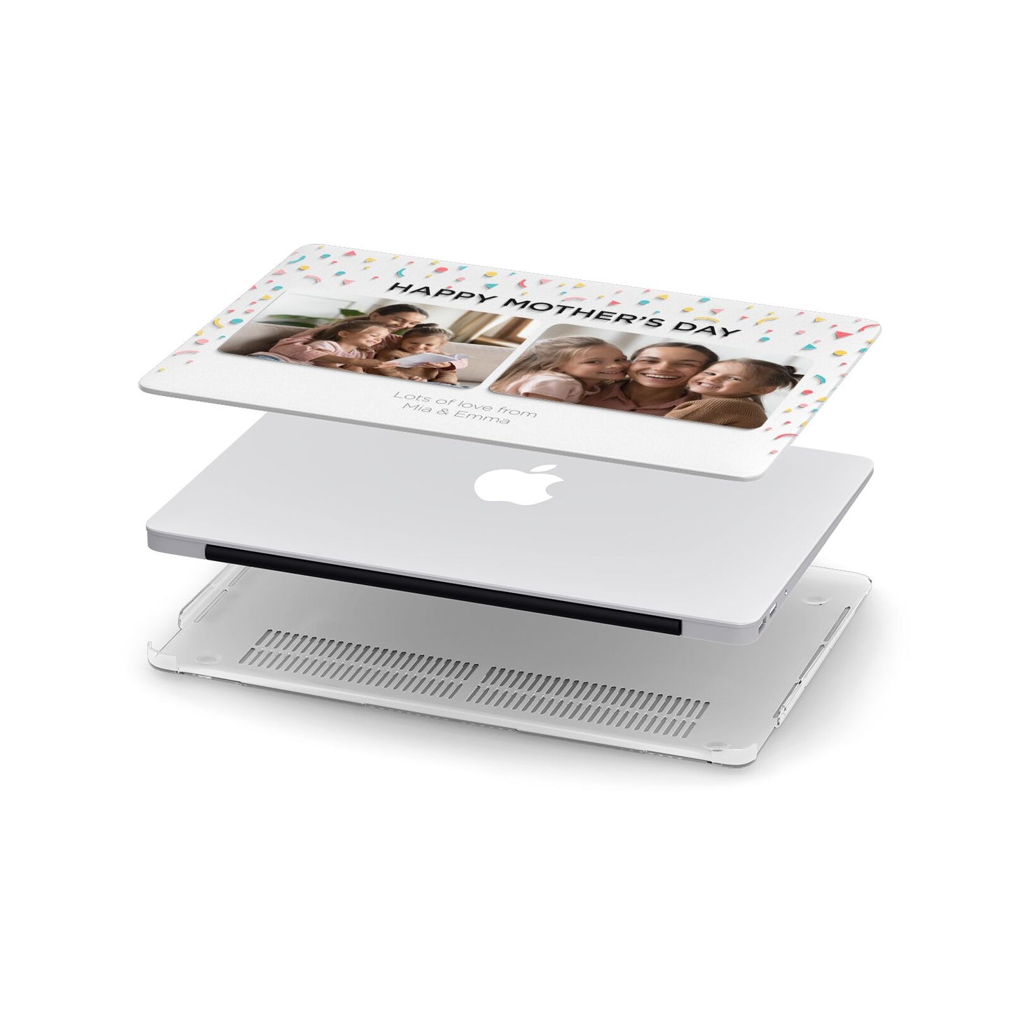 Mothers Day Confetti Photos with Names Apple MacBook Case in Detail