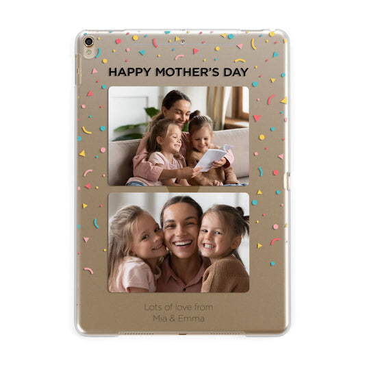 Mothers Day Confetti Photos with Names Apple iPad Gold Case
