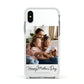 Mothers Day Family Photo Apple iPhone Xs Impact Case White Edge on Silver Phone