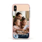 Mothers Day Family Photo with Names Apple iPhone Xs Impact Case Pink Edge on Gold Phone