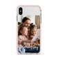 Mothers Day Family Photo with Names Apple iPhone Xs Max Impact Case Pink Edge on Silver Phone
