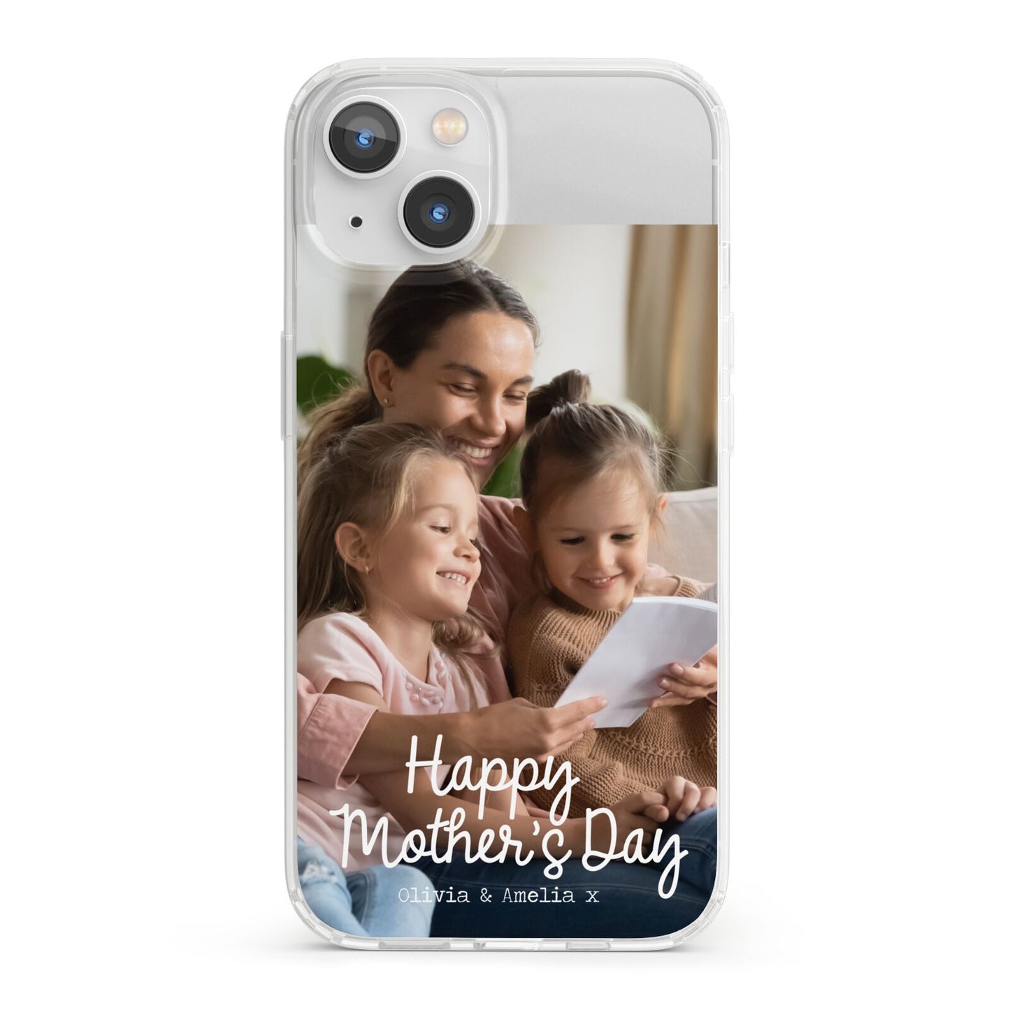 Mothers Day Family Photo with Names iPhone 13 Clear Bumper Case