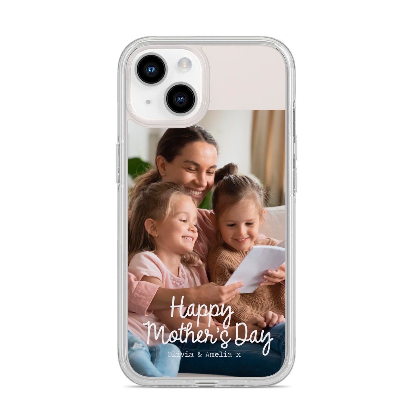 Mothers Day Family Photo with Names iPhone 14 Clear Tough Case Starlight