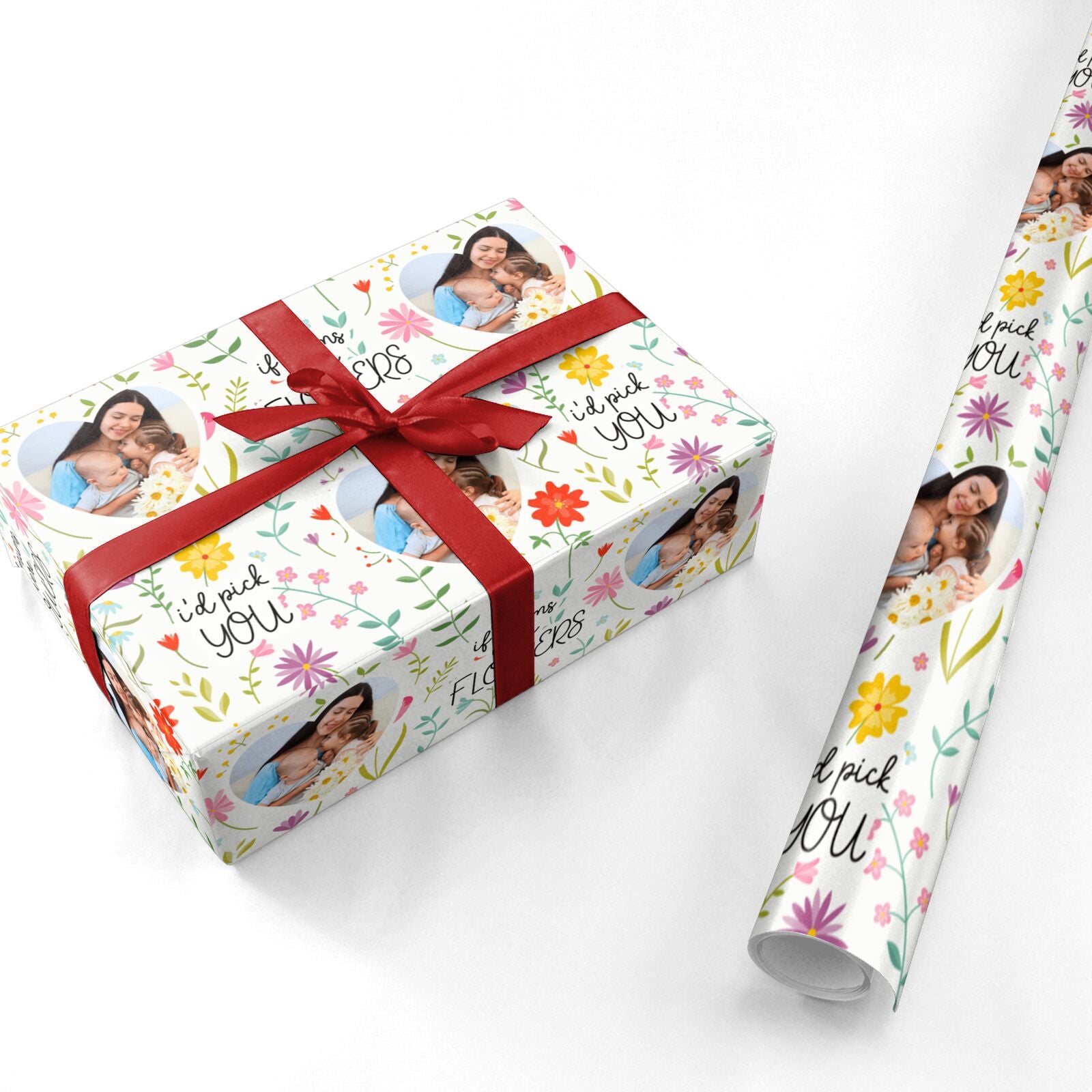 Mothers Day Floral Personalised Wrapping Paper