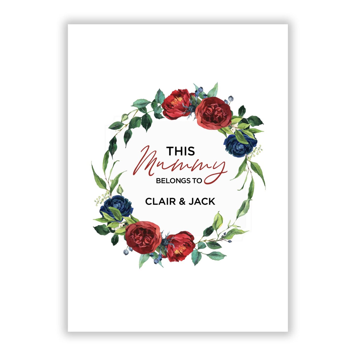Mothers Day Flower Plaque A5 Flat Greetings Card