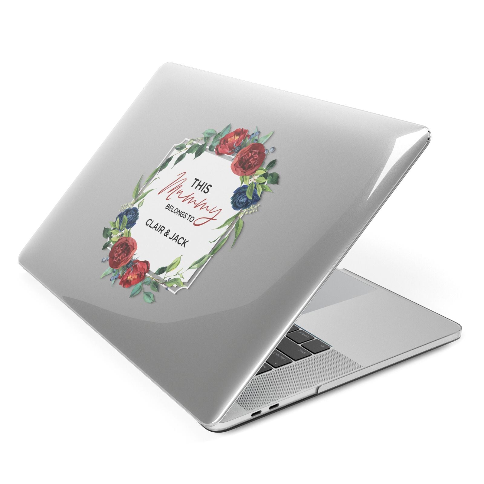 Mothers Day Flower Plaque Apple MacBook Case Side View