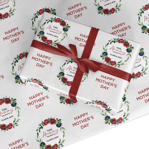 Mothers Day Flower Plaque Wrapping Paper