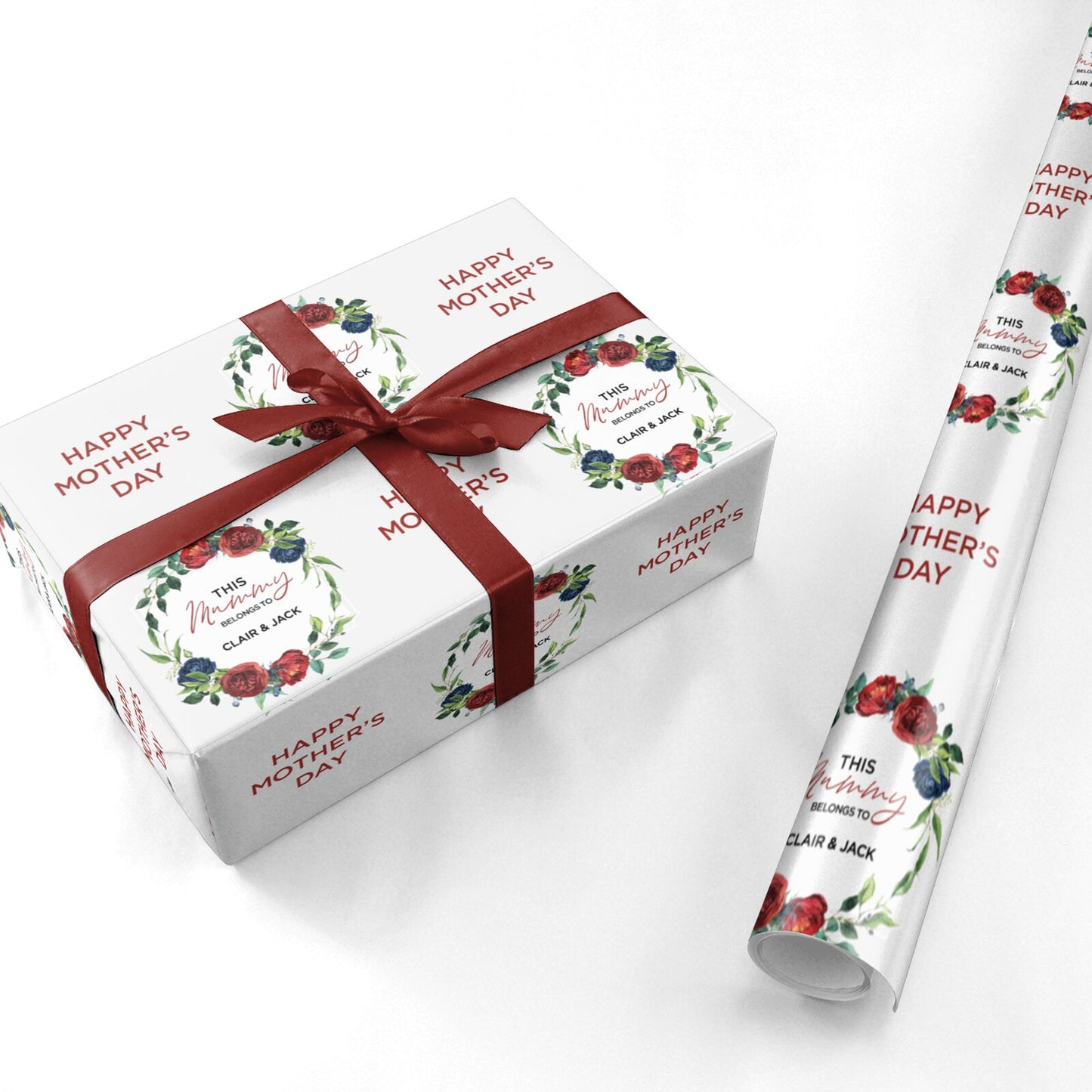 Mothers Day Flower Plaque Personalised Wrapping Paper