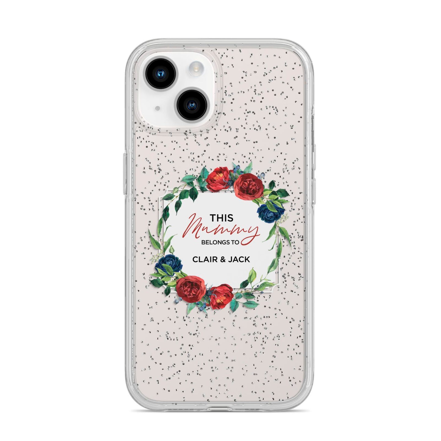 Mothers Day Flower Plaque iPhone 14 Glitter Tough Case Starlight