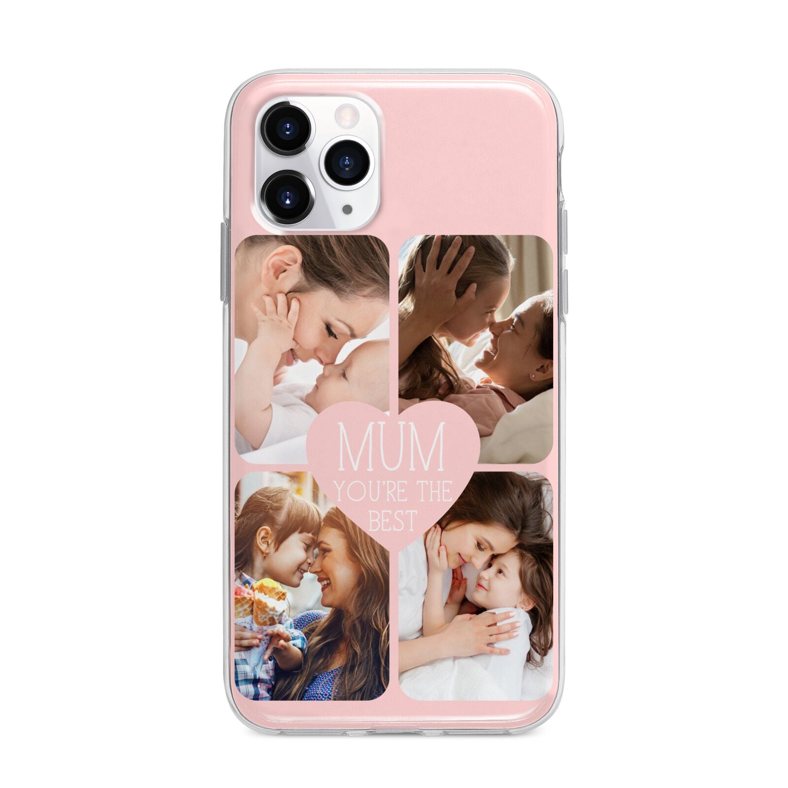 Mothers Day Four Photo Upload Apple iPhone 11 Pro Max in Silver with Bumper Case