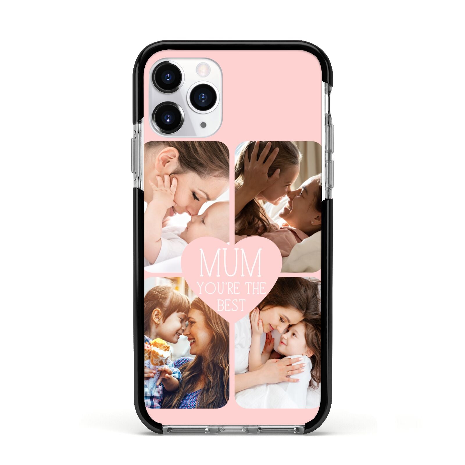 Mothers Day Four Photo Upload Apple iPhone 11 Pro in Silver with Black Impact Case
