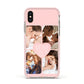 Mothers Day Four Photo Upload Apple iPhone Xs Impact Case Pink Edge on Gold Phone