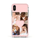 Mothers Day Four Photo Upload Apple iPhone Xs Impact Case Pink Edge on Silver Phone