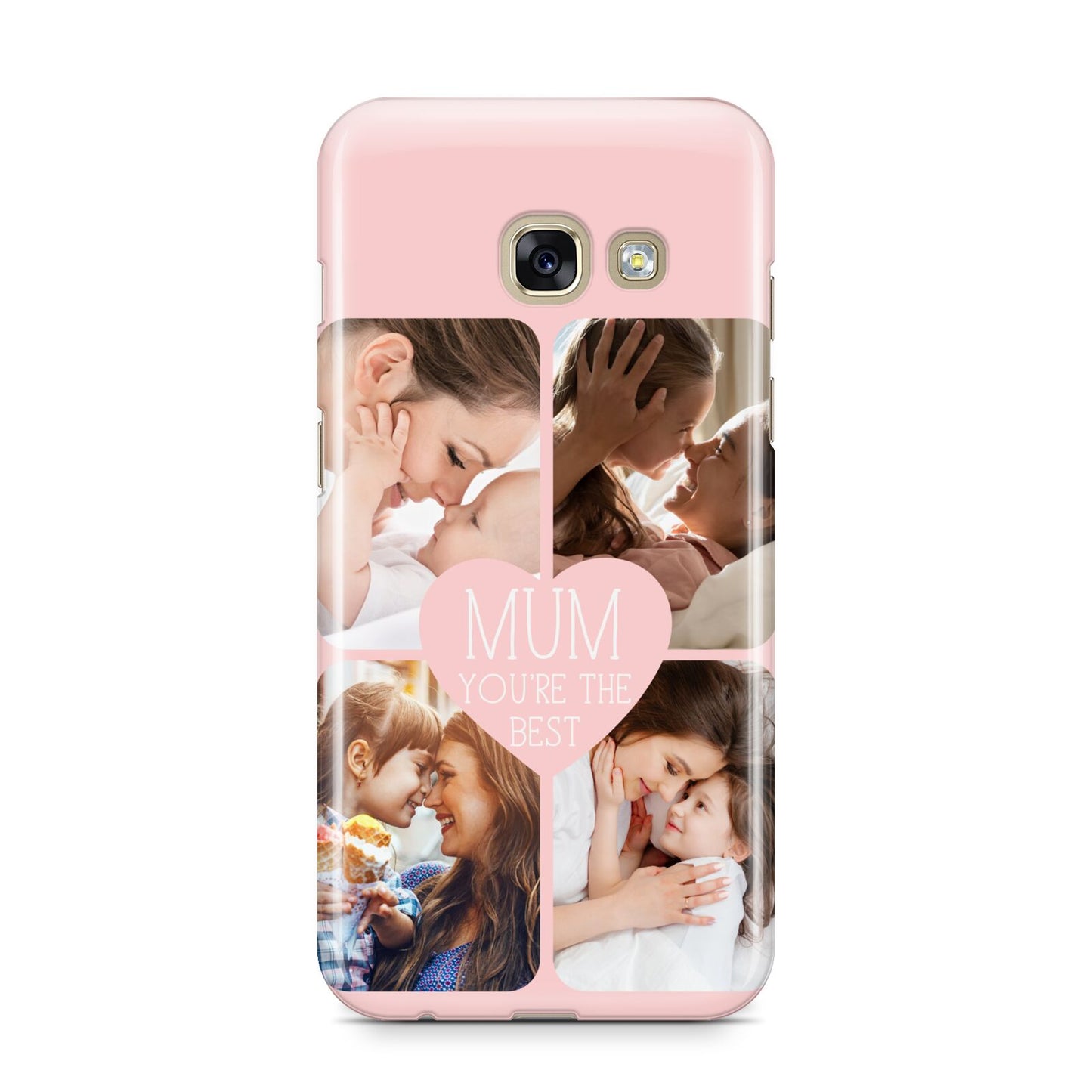 Mothers Day Four Photo Upload Samsung Galaxy A3 2017 Case on gold phone