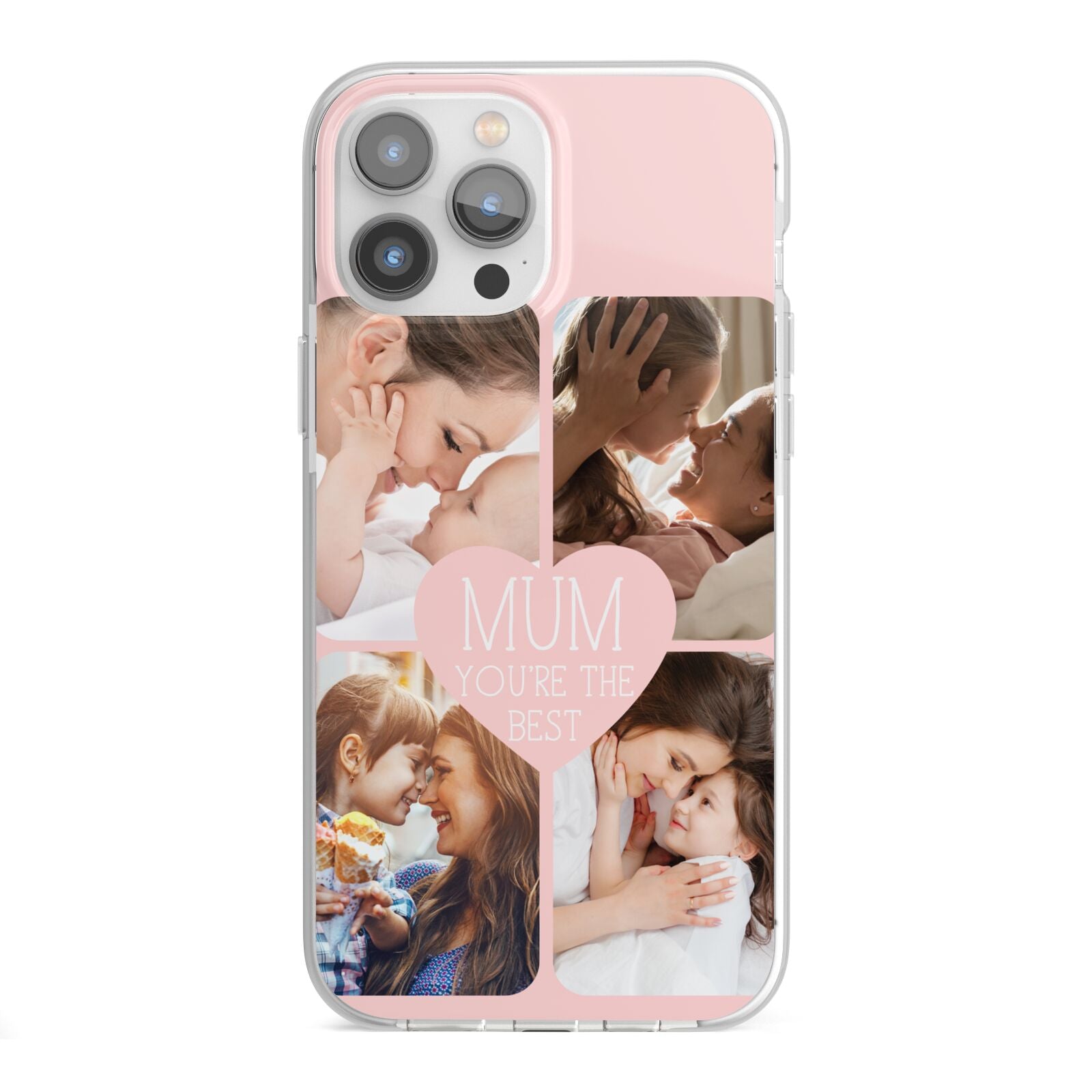 Mothers Day Four Photo Upload iPhone 13 Pro Max TPU Impact Case with White Edges