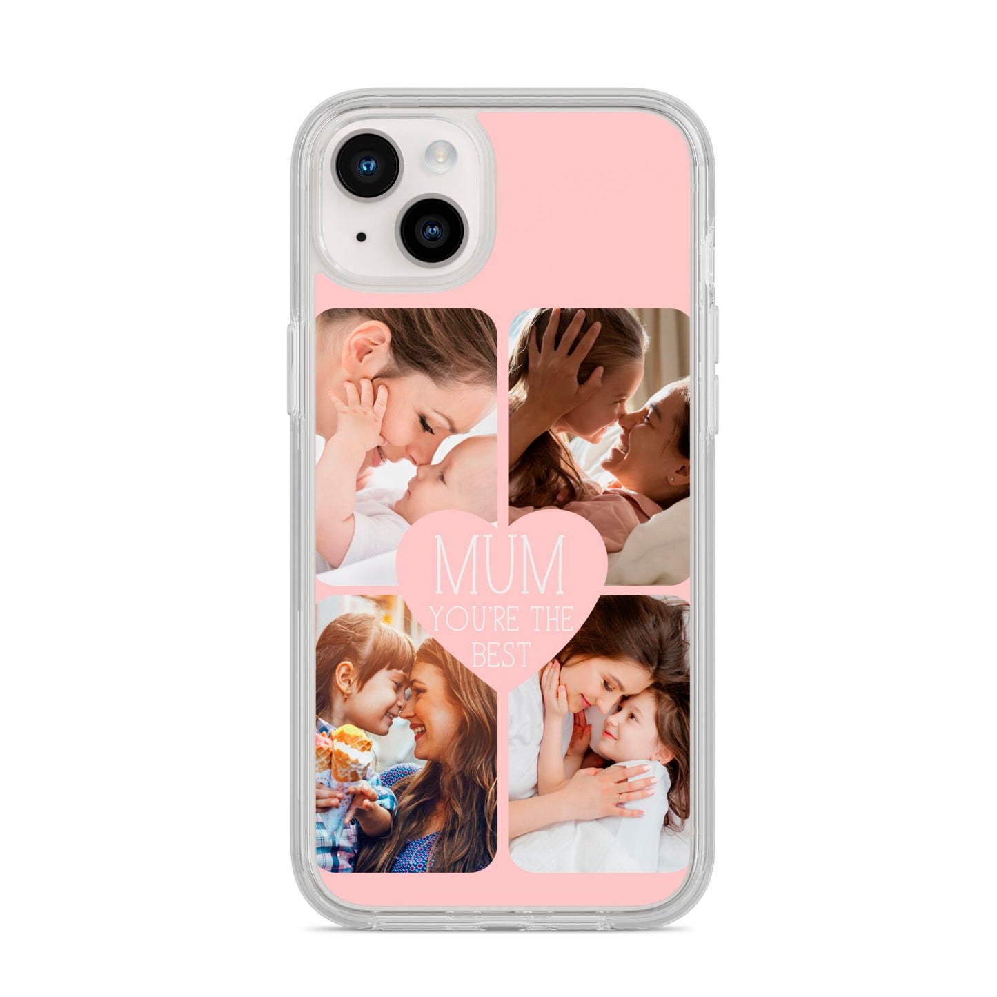 Mothers Day Four Photo Upload iPhone 14 Plus Clear Tough Case Starlight