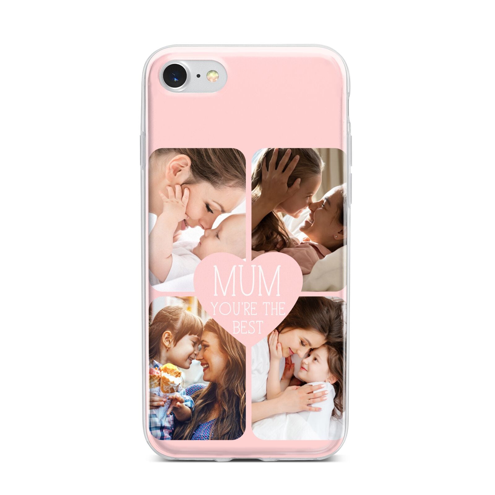 Mothers Day Four Photo Upload iPhone 7 Bumper Case on Silver iPhone