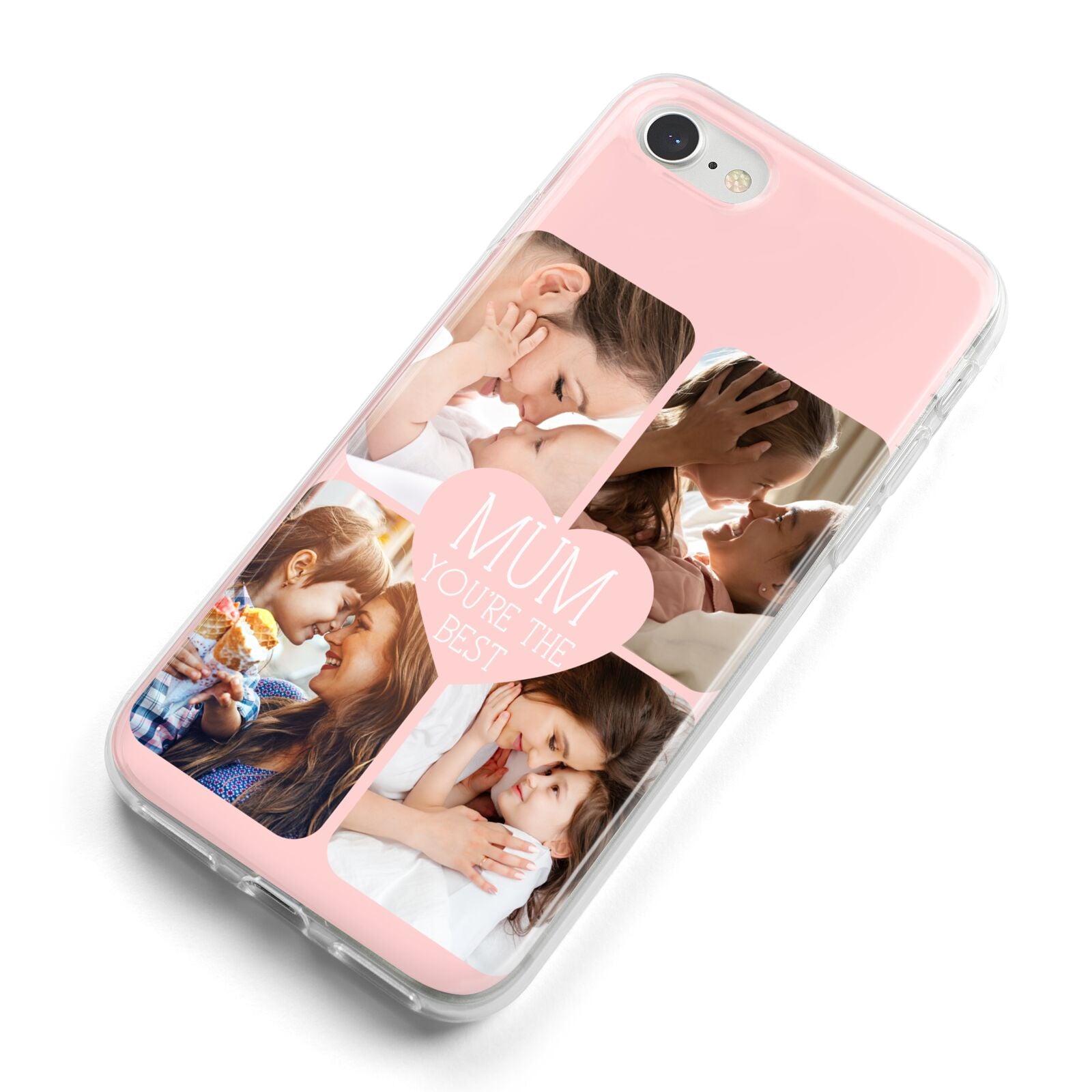 Mothers Day Four Photo Upload iPhone 8 Bumper Case on Silver iPhone Alternative Image