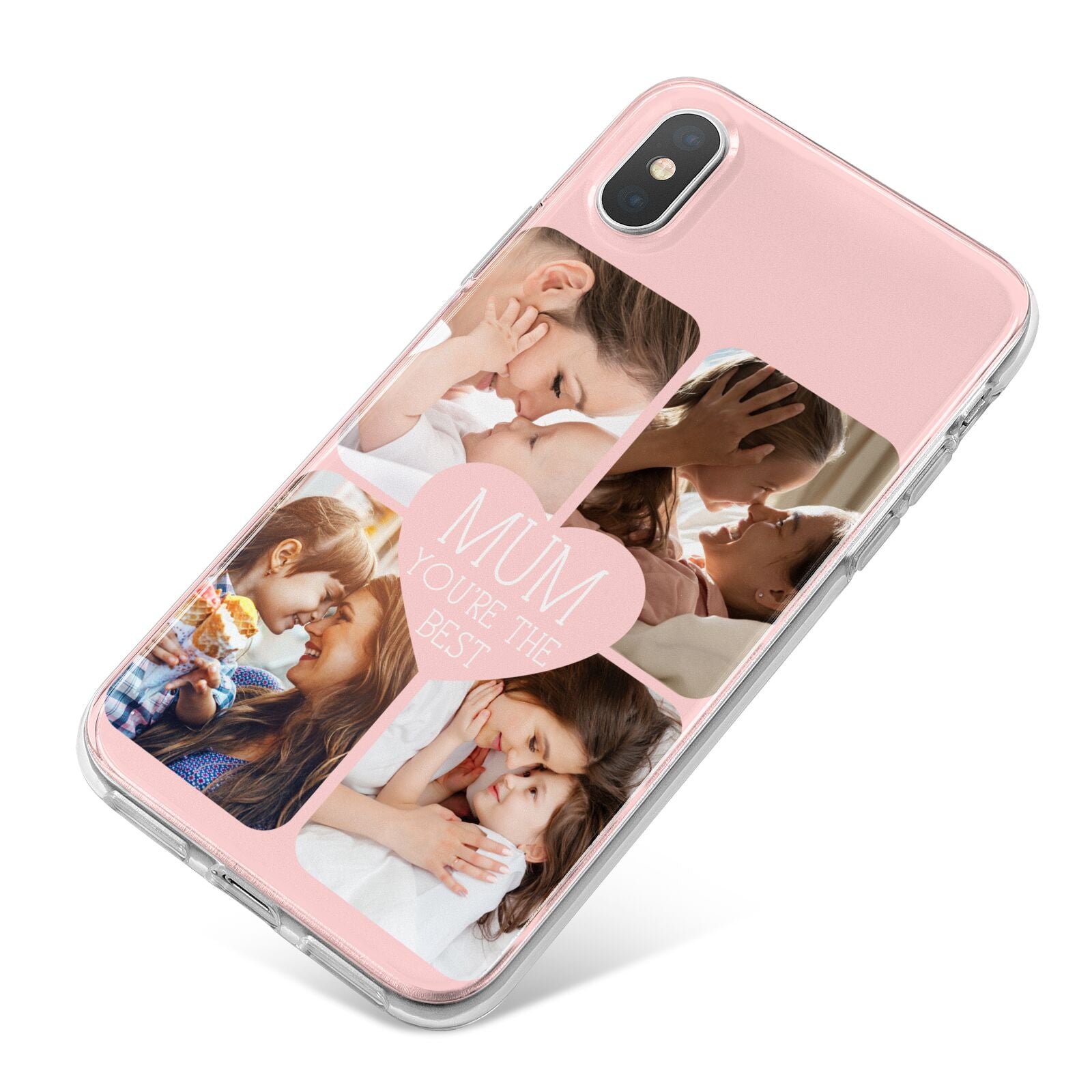 Mothers Day Four Photo Upload iPhone X Bumper Case on Silver iPhone