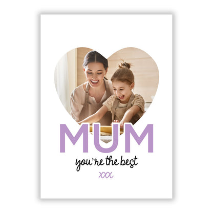 Mothers Day Heart Photo A5 Flat Greetings Card