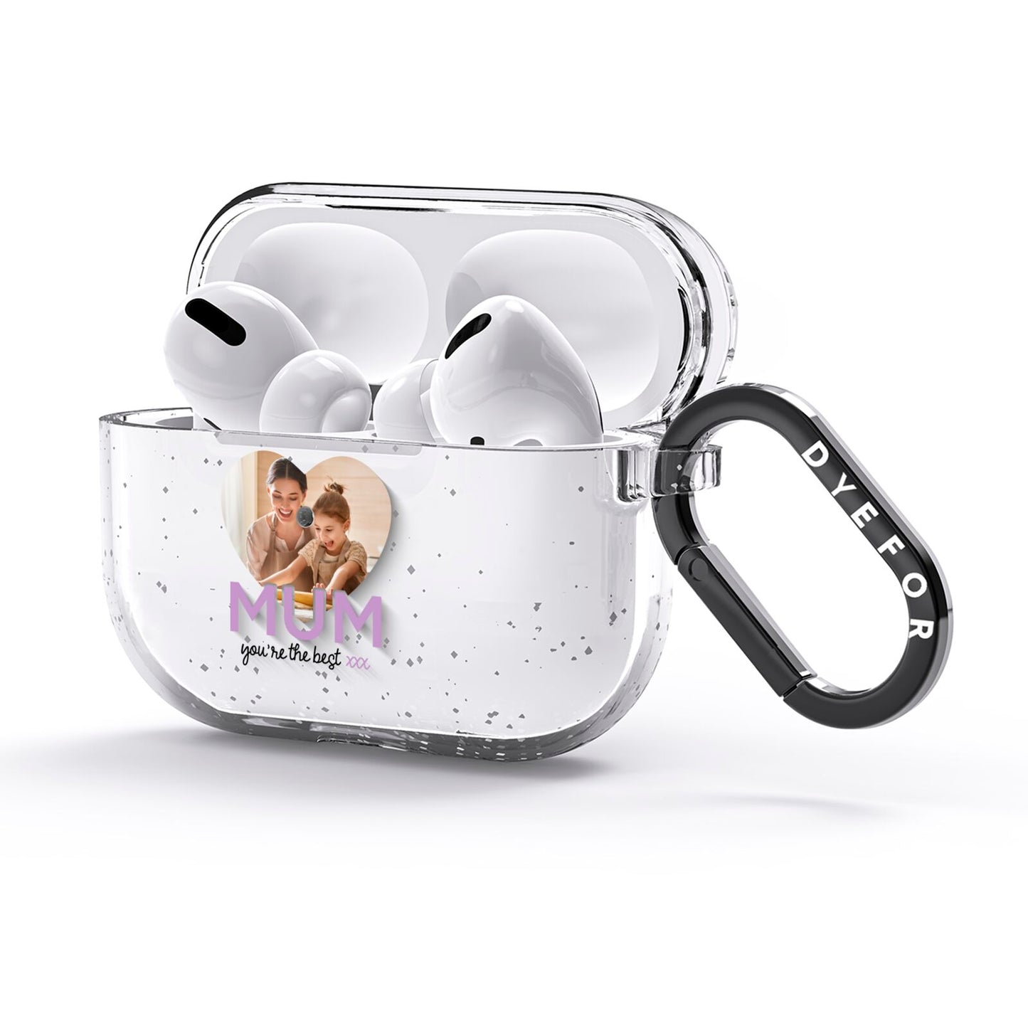 Mothers Day Heart Photo AirPods Glitter Case 3rd Gen Side Image