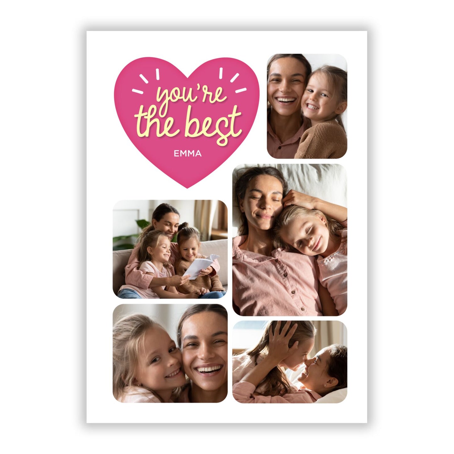Mothers Day Multi Photo Strip A5 Flat Greetings Card