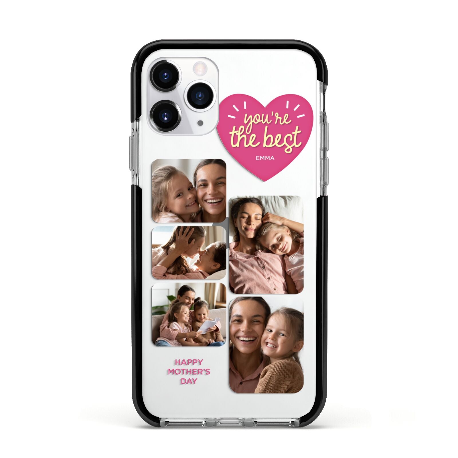 Mothers Day Multi Photo Strip Apple iPhone 11 Pro in Silver with Black Impact Case
