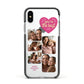 Mothers Day Multi Photo Strip Apple iPhone Xs Impact Case Black Edge on Silver Phone