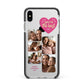 Mothers Day Multi Photo Strip Apple iPhone Xs Max Impact Case Black Edge on Silver Phone