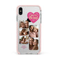 Mothers Day Multi Photo Strip Apple iPhone Xs Max Impact Case Pink Edge on Silver Phone