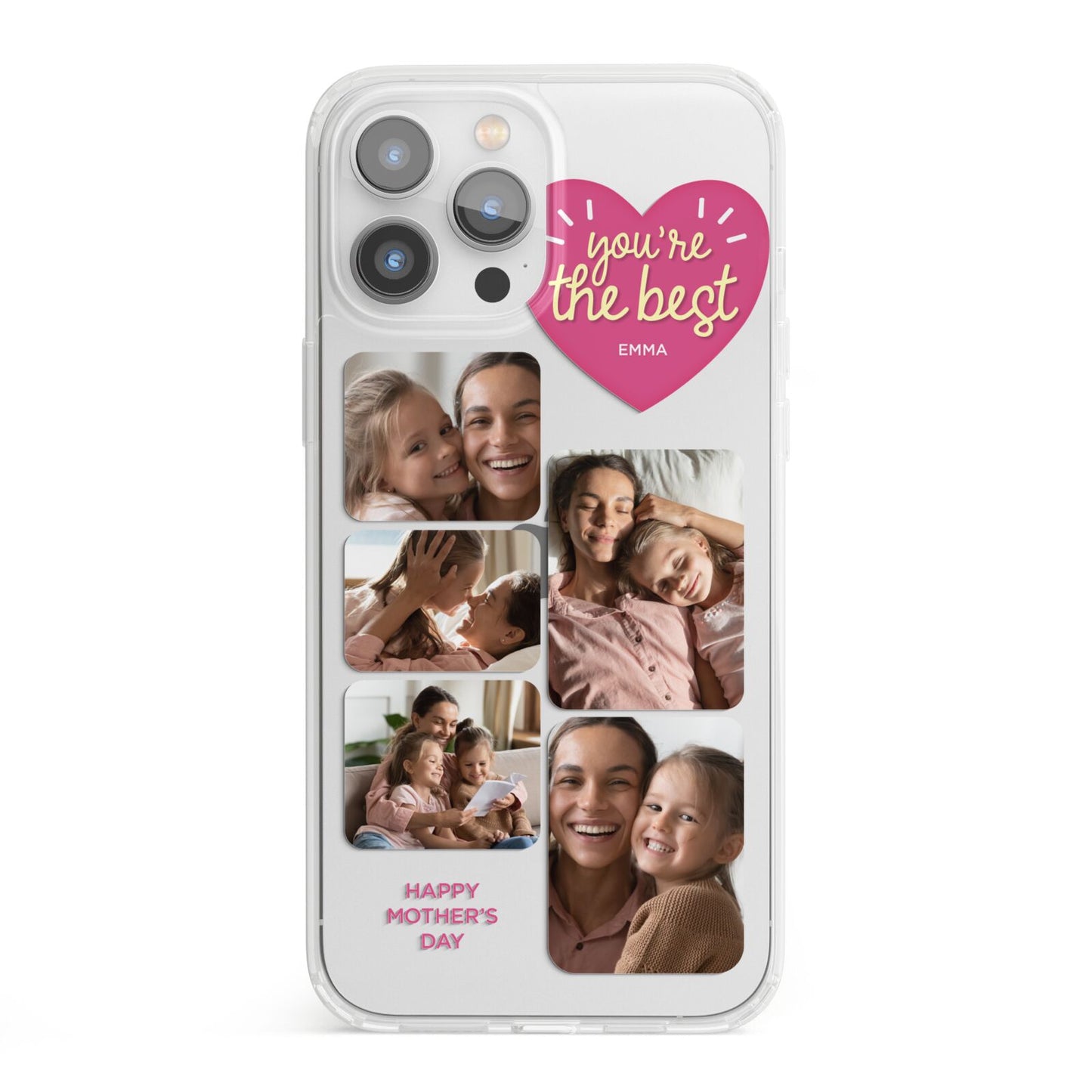 Mothers Day Multi Photo Strip iPhone 13 Pro Max Clear Bumper Case