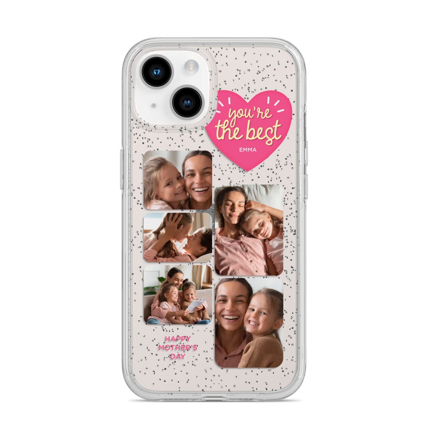 Mothers Day Multi Photo Strip iPhone 14 Glitter Tough Case Starlight