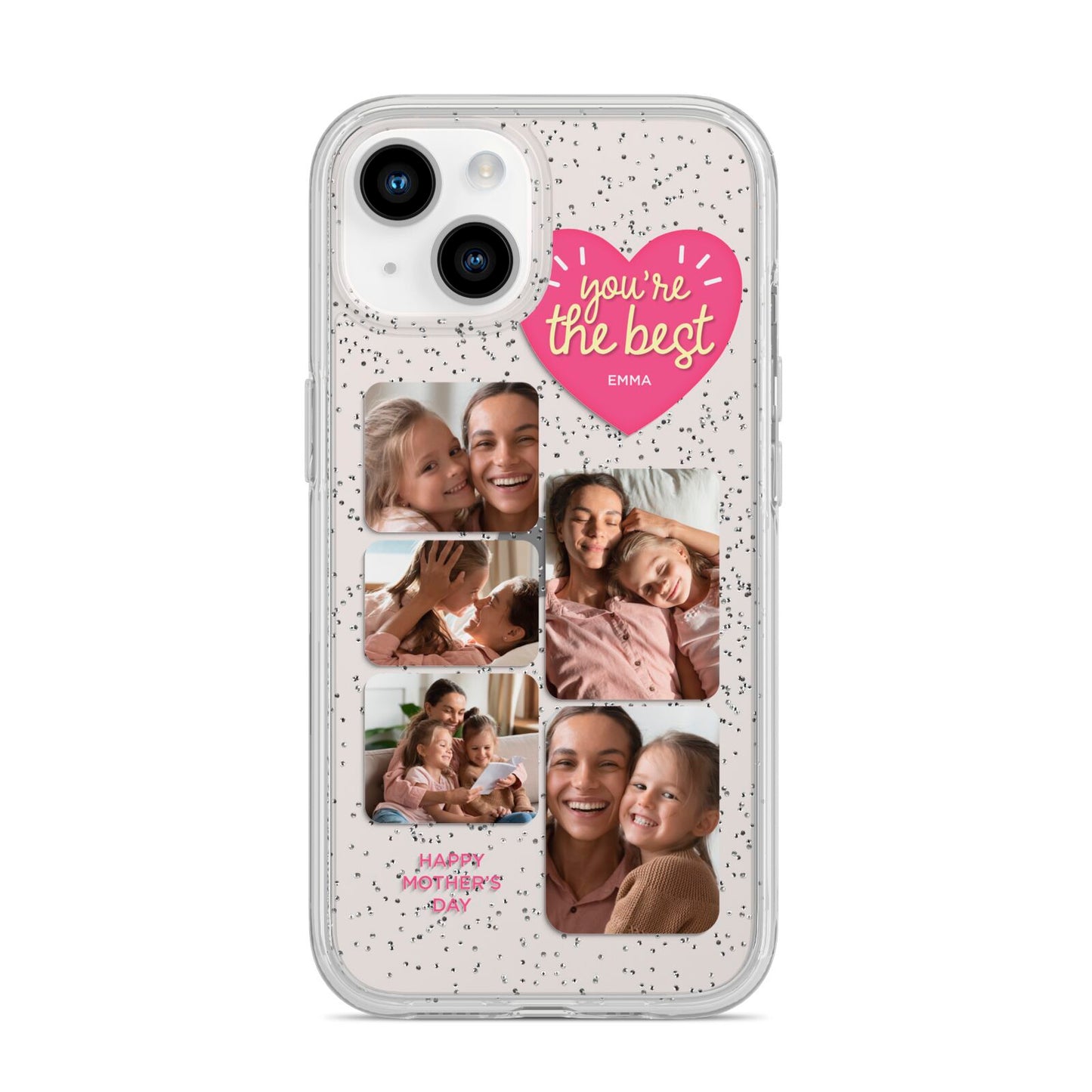 Mothers Day Multi Photo Strip iPhone 14 Glitter Tough Case Starlight