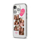 Mothers Day Multi Photo Strip iPhone 14 Pro Clear Tough Case Silver Angled Image