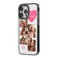 Mothers Day Multi Photo Strip iPhone 14 Pro Max Black Impact Case Side Angle on Silver phone