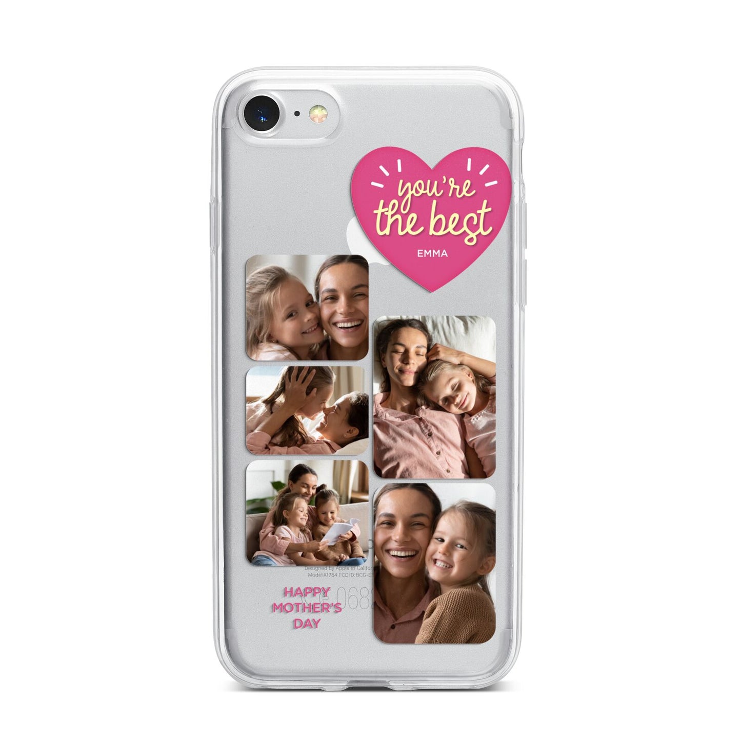 Mothers Day Multi Photo Strip iPhone 7 Bumper Case on Silver iPhone