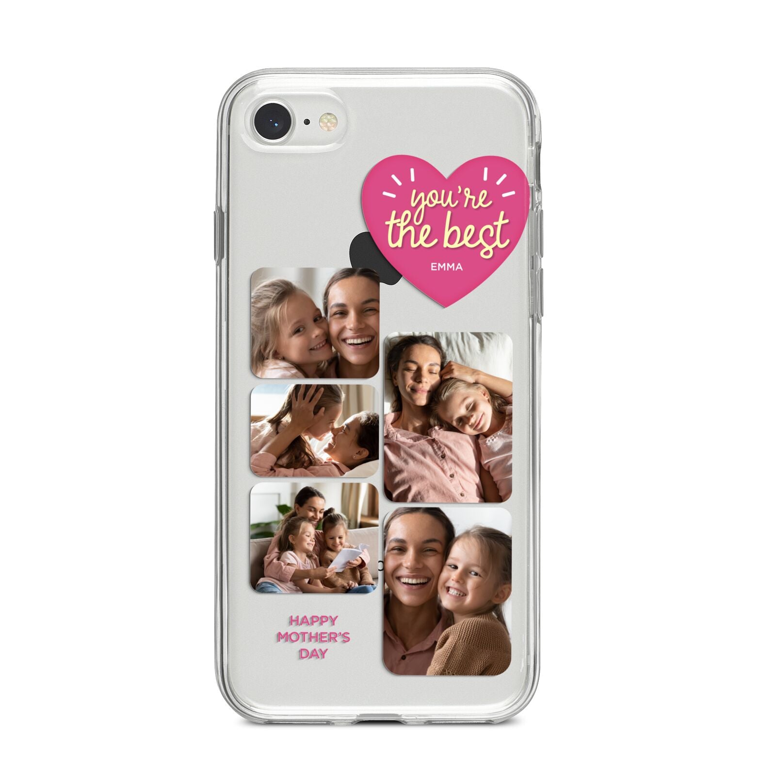 Mothers Day Multi Photo Strip iPhone 8 Bumper Case on Silver iPhone