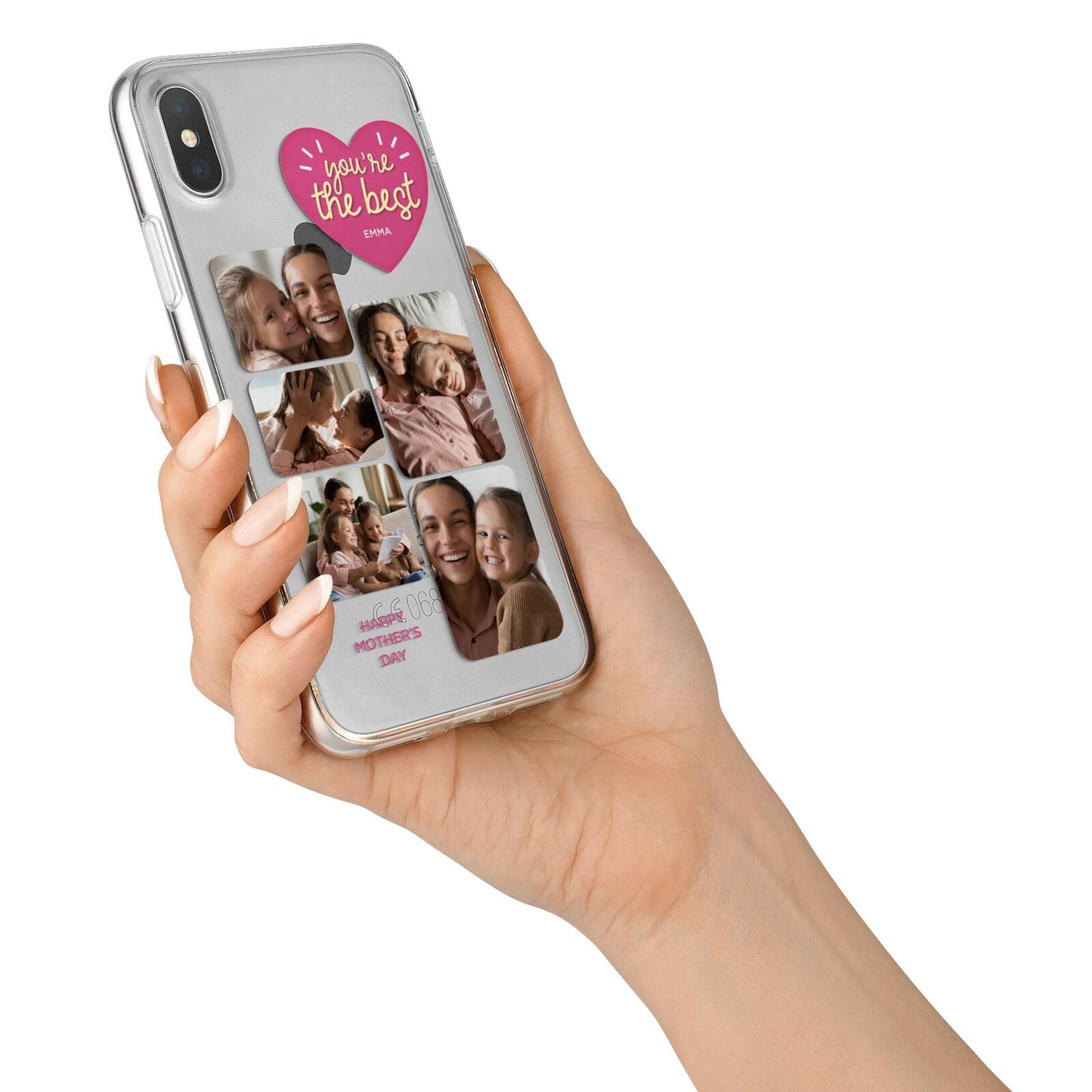 Mothers Day Multi Photo Strip iPhone X Bumper Case on Silver iPhone Alternative Image 2