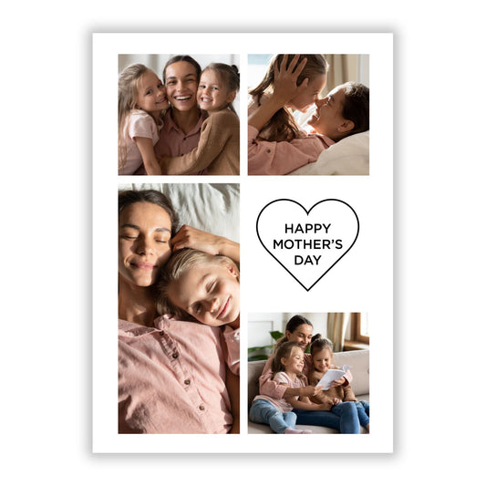 Mothers Day Multi Photo Tiles A5 Flat Greetings Card
