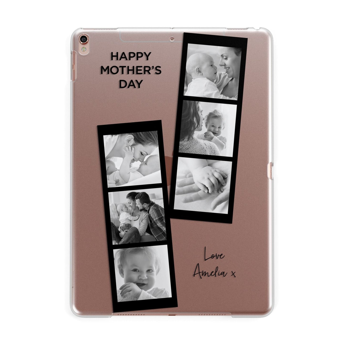 Mothers Day Photo Strip Apple iPad Rose Gold Case
